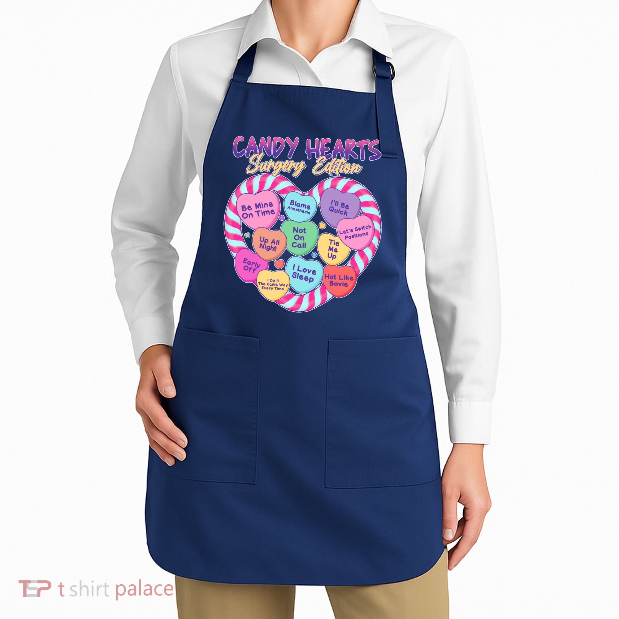 Funny Valentine Candy Hearts Surgery Edition Apron