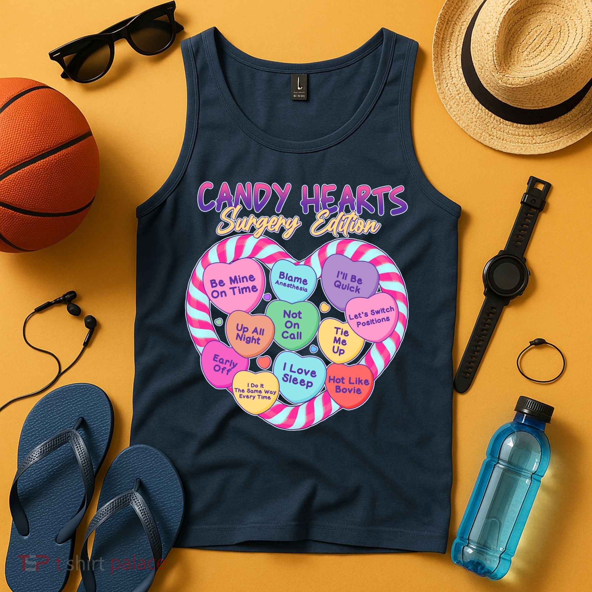 Funny Valentine Candy Hearts Surgery Edition Tank Top