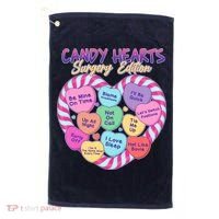 Funny Valentine Candy Hearts Surgery Edition Golf Towel thumb 0