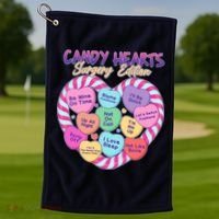 Funny Valentine Candy Hearts Surgery Edition Golf Towel thumb 1