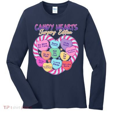 Funny Valentine Candy Hearts Surgery Edition Women's Long Sleeve Shirt