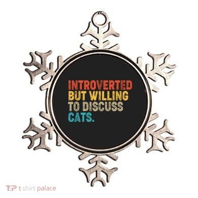 Funny Vintage Colors Introverted But Willing To Discuss Cats Ornament