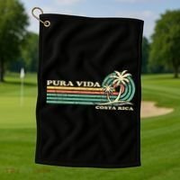 Family Vacation Costa Rica Pura Vida Beach Golf Towel thumb 1