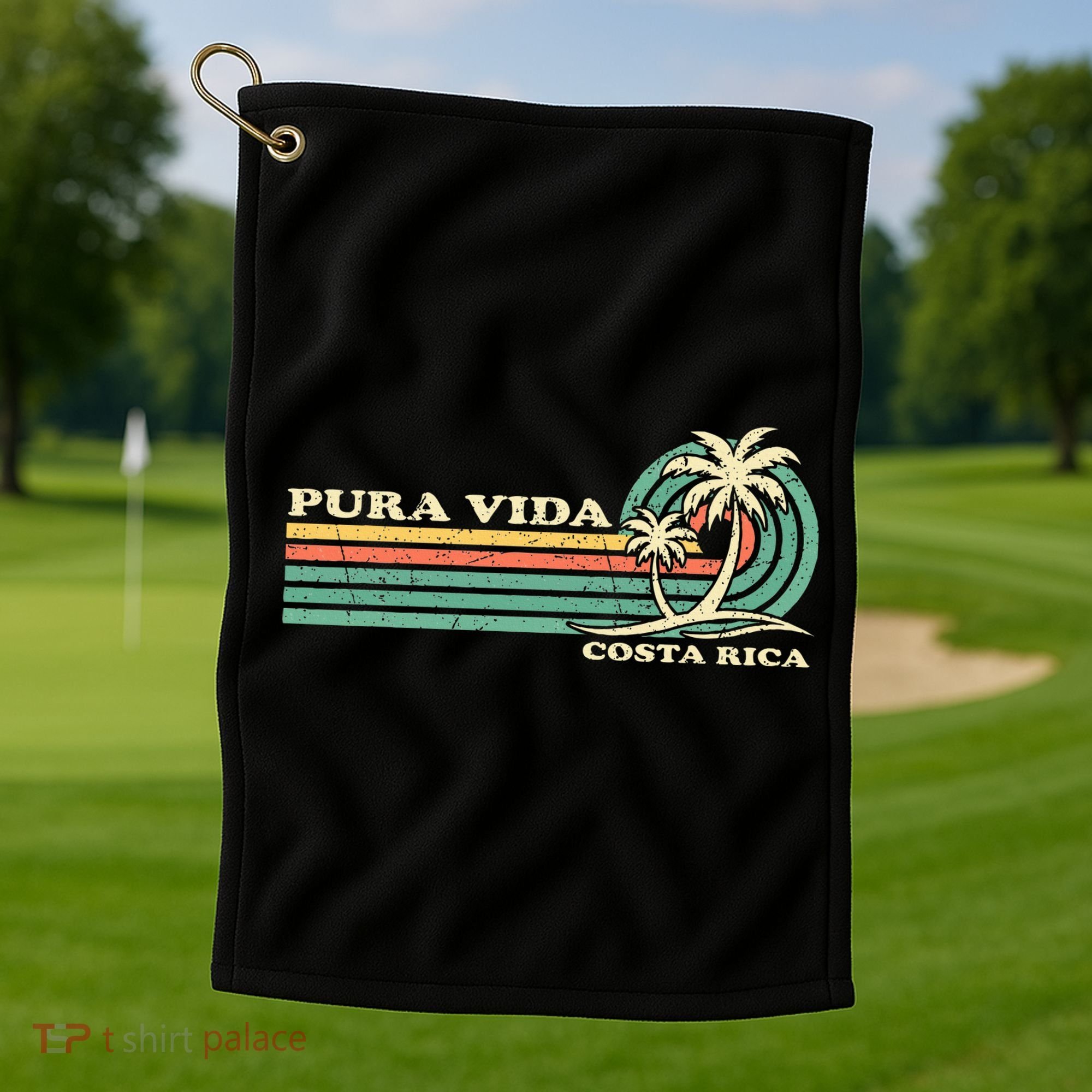 Family Vacation Costa Rica Pura Vida Beach Golf Towel