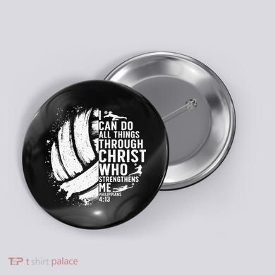 Funny Volleyball Christian Design For Women Button