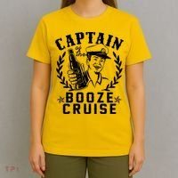Funny Vintage Captain Of The Booze Cruise T-Shirt thumb 4