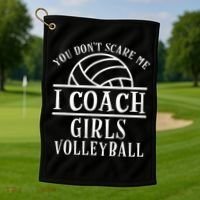 Funny Volleyball Coach I Coach Volleyball Coach Golf Towel thumb 1