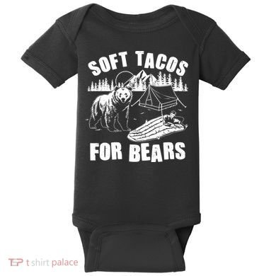 Funny Vintage Camping Soft Tacos For Bears Baby Bodysuit