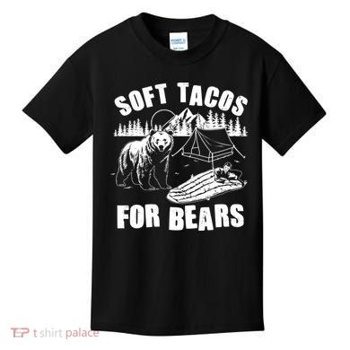 Funny Vintage Camping Soft Tacos For Bears Kids T-Shirt