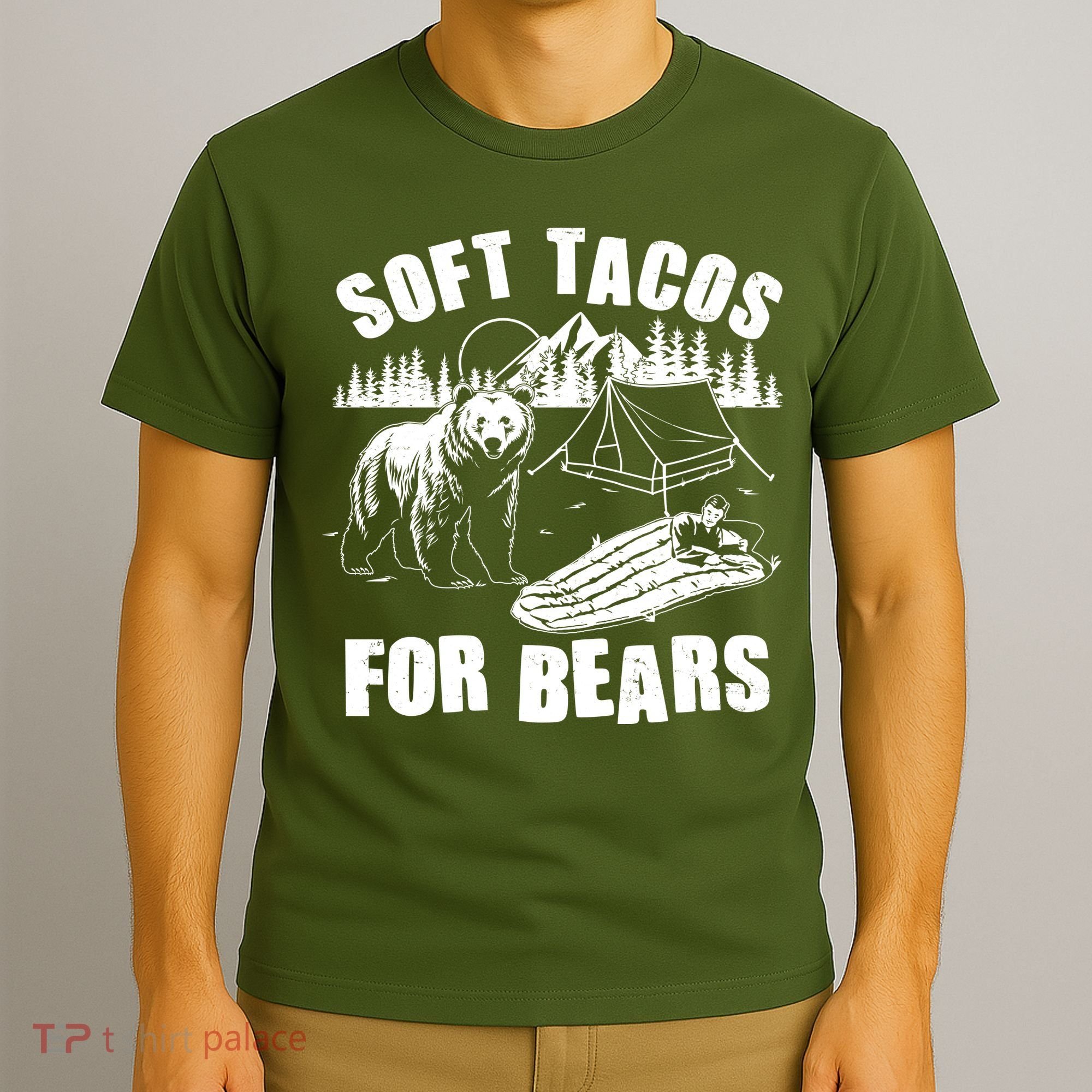 Funny Vintage Camping Soft Tacos For Bears T-Shirt