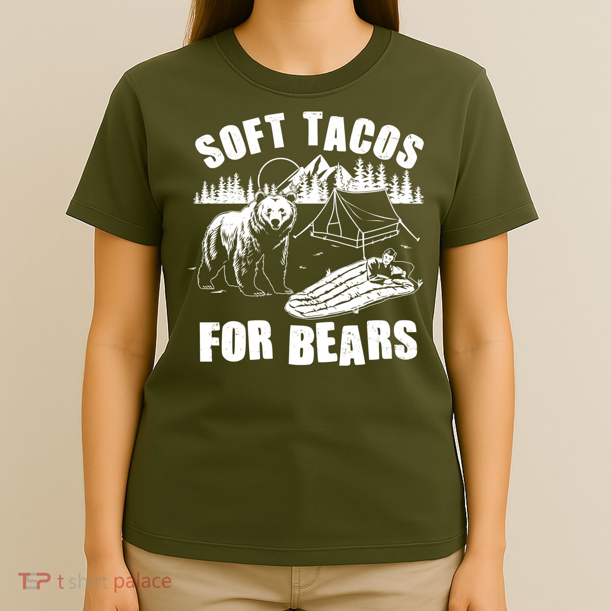 Funny Vintage Camping Soft Tacos For Bears T-Shirt