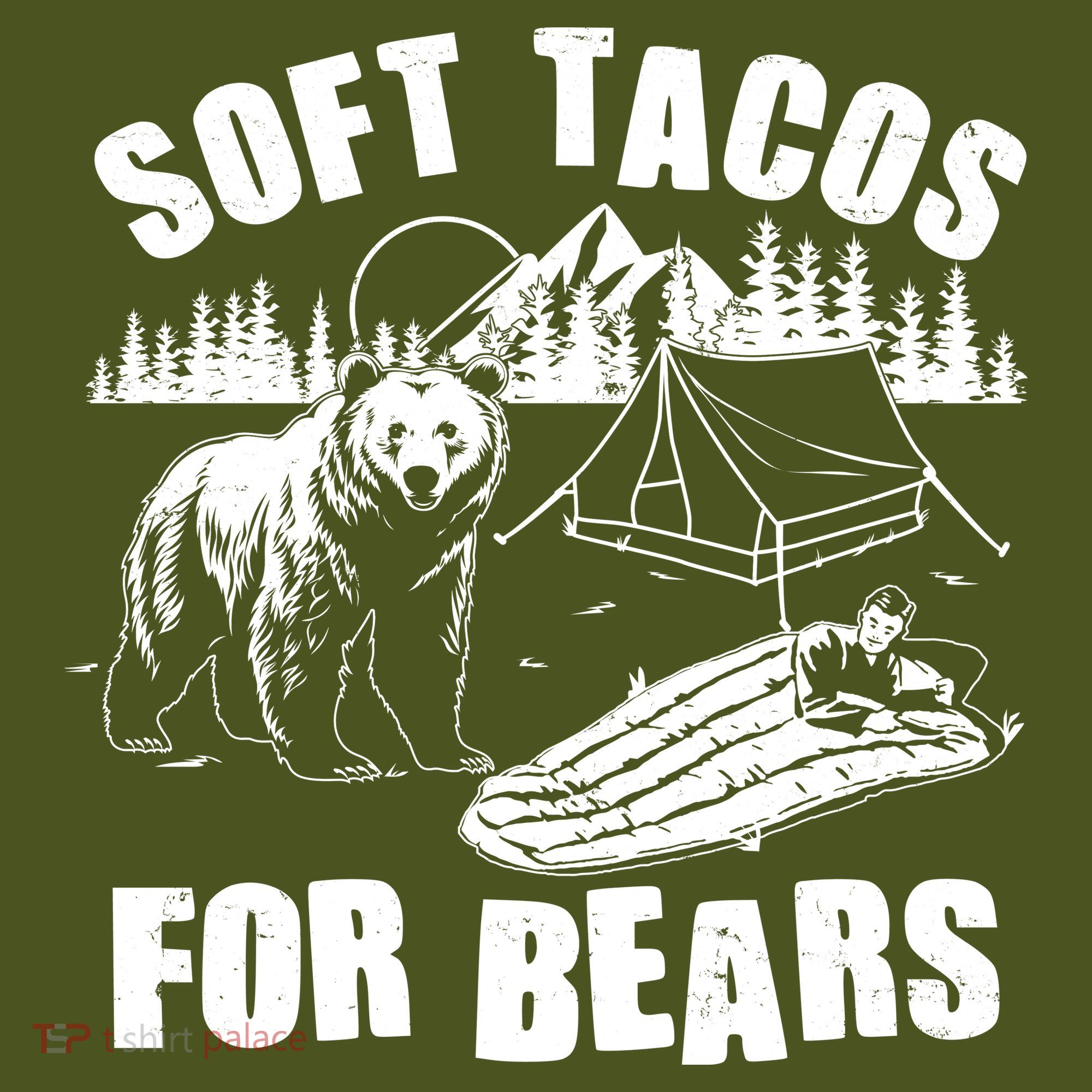 Funny Vintage Camping Soft Tacos For Bears T-Shirt