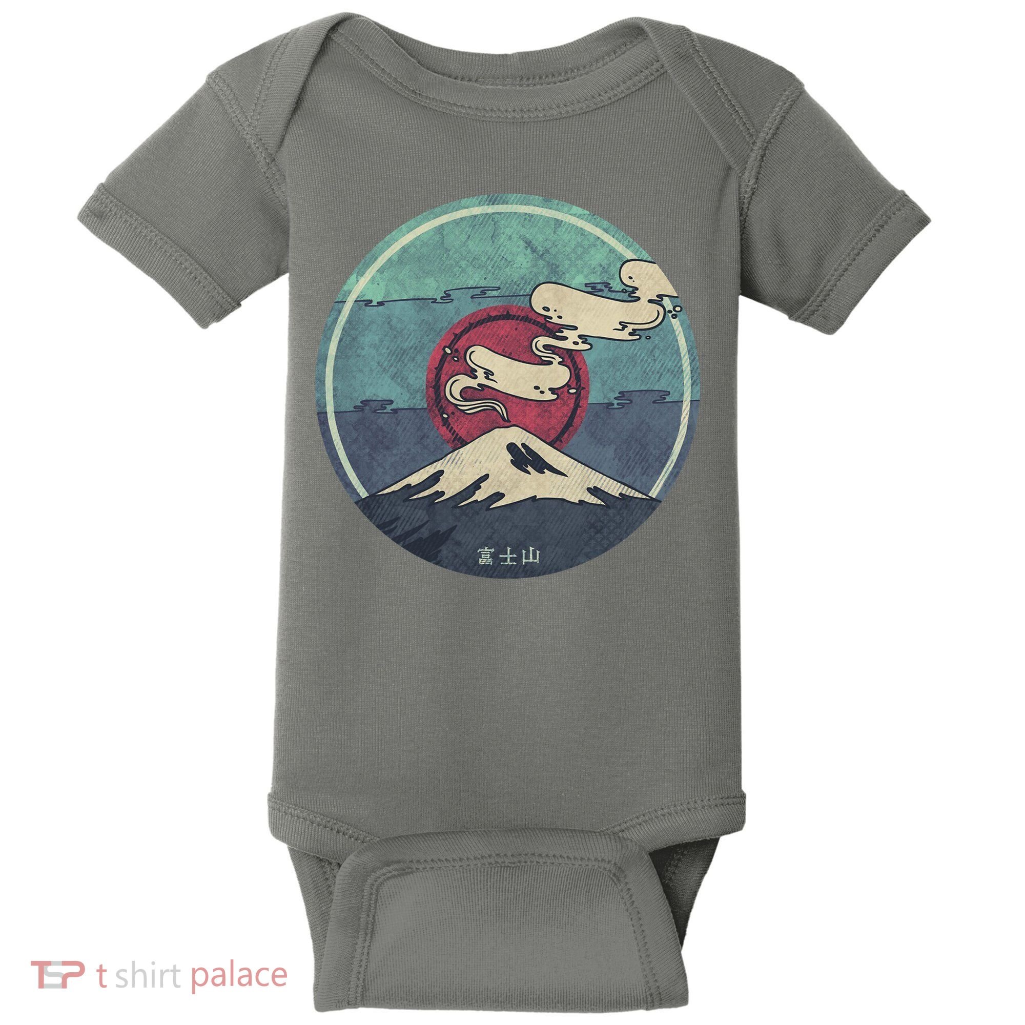 Fuji Volcano Classic Retro Baby Bodysuit