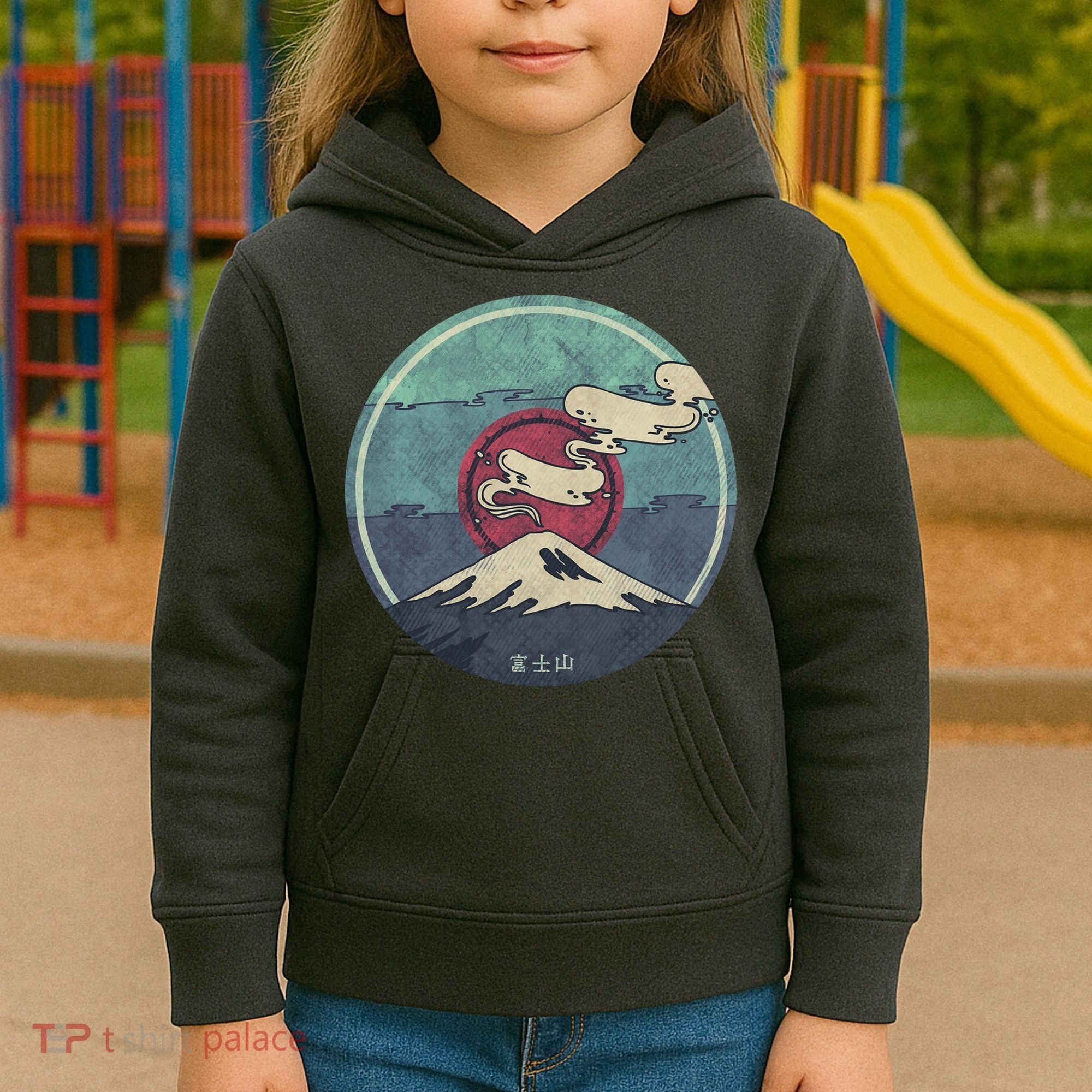 Fuji Volcano Classic Retro Kids Hoodie