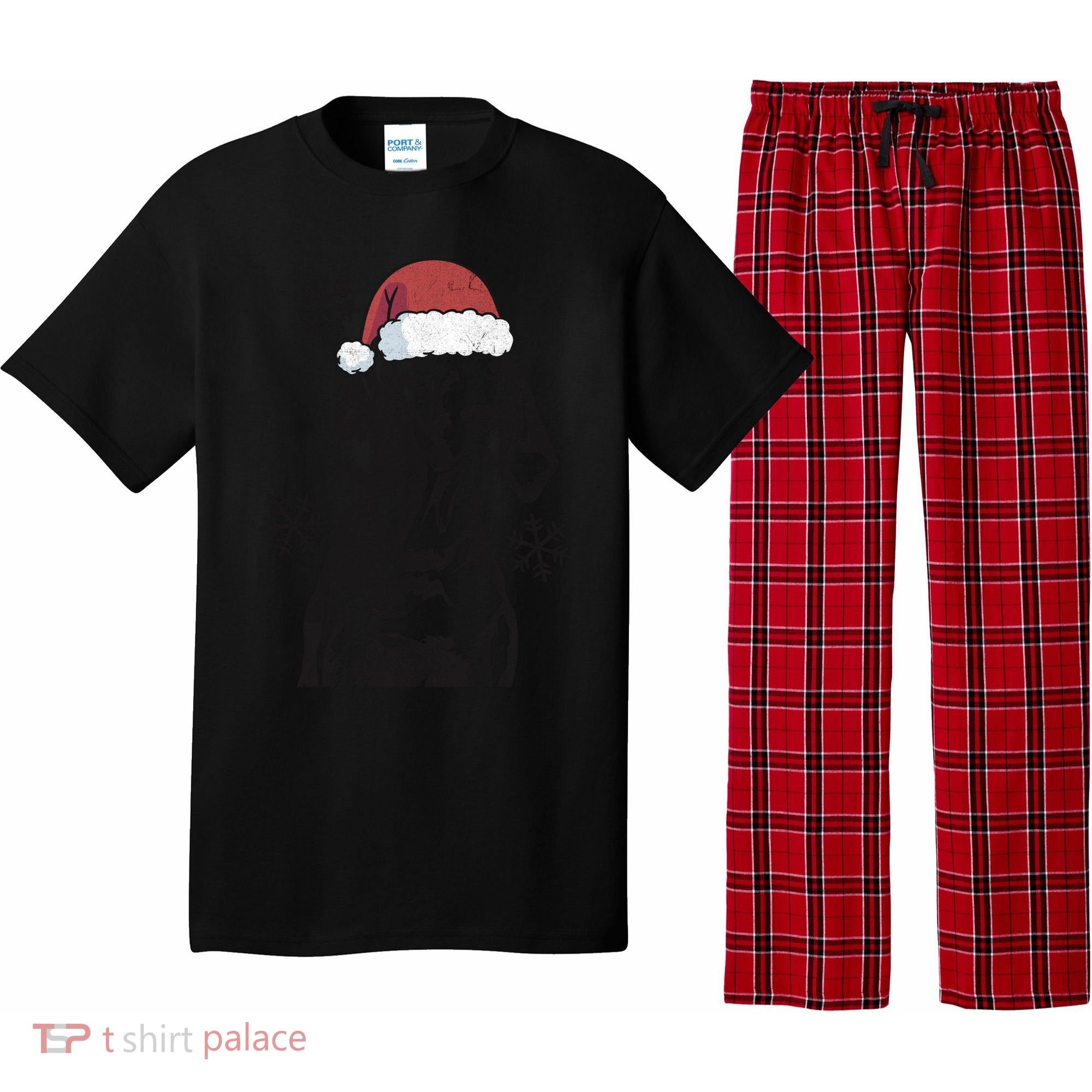 Funny Vizsla Christmas Santa Hat Xmas Mom Dad Gift Pajama Set