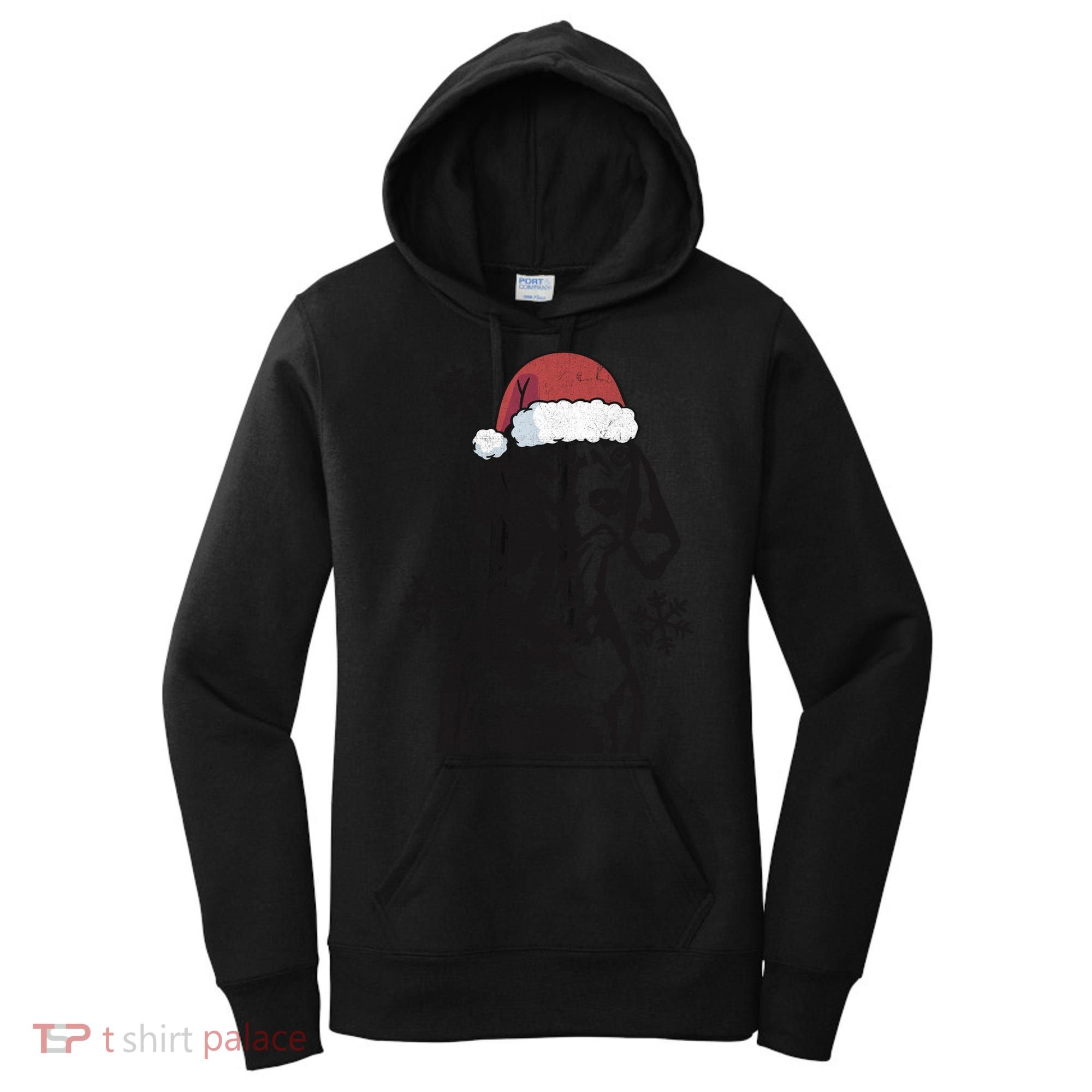 Funny Vizsla Christmas Santa Hat Xmas Mom Dad Gift Women's Hoodie