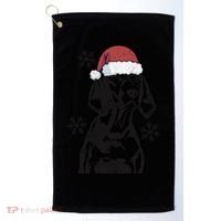 Funny Vizsla Christmas Santa Hat Xmas Mom Dad Gift Golf Towel thumb 0