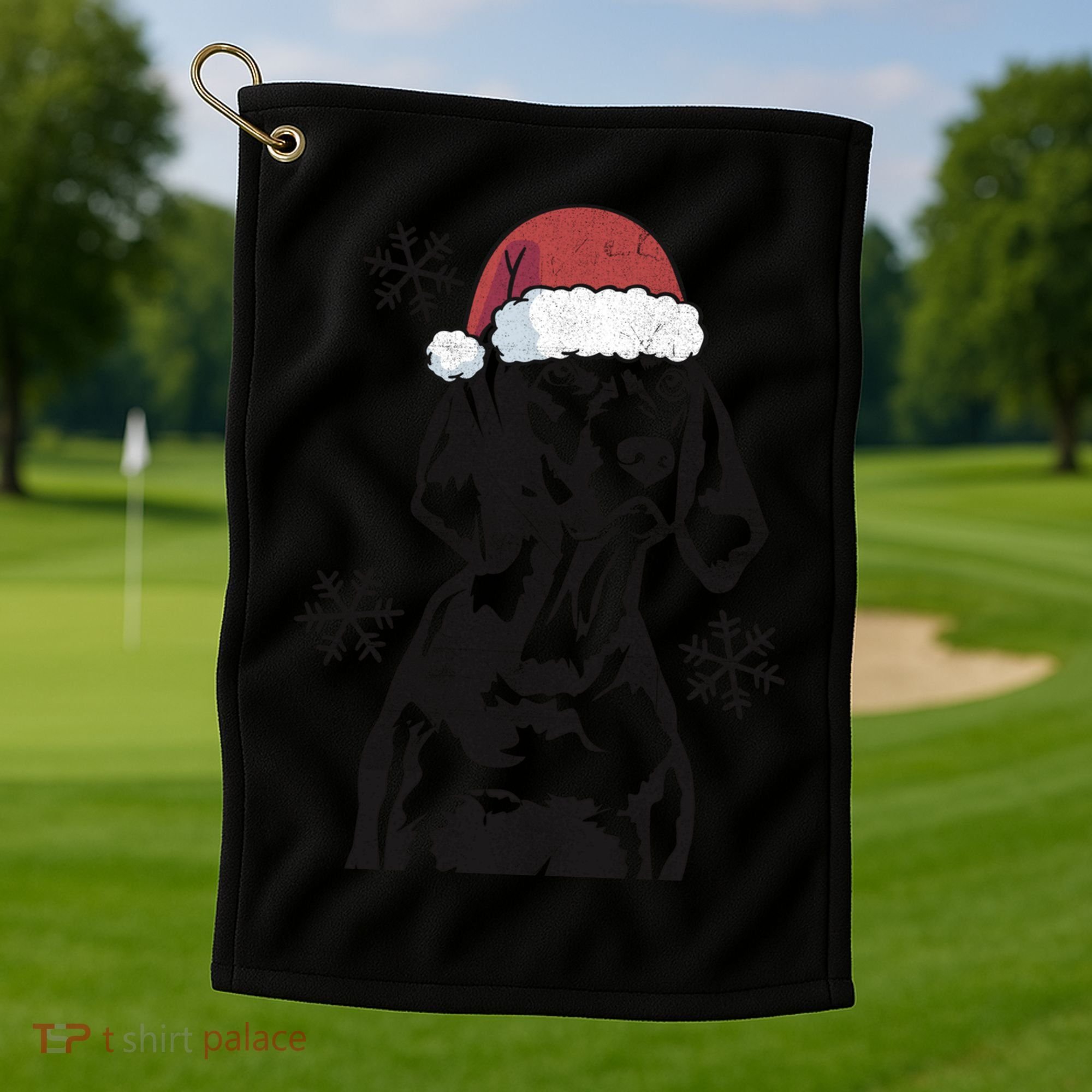 Funny Vizsla Christmas Santa Hat Xmas Mom Dad Gift Golf Towel