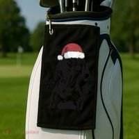 Funny Vizsla Christmas Santa Hat Xmas Mom Dad Gift Golf Towel thumb 2