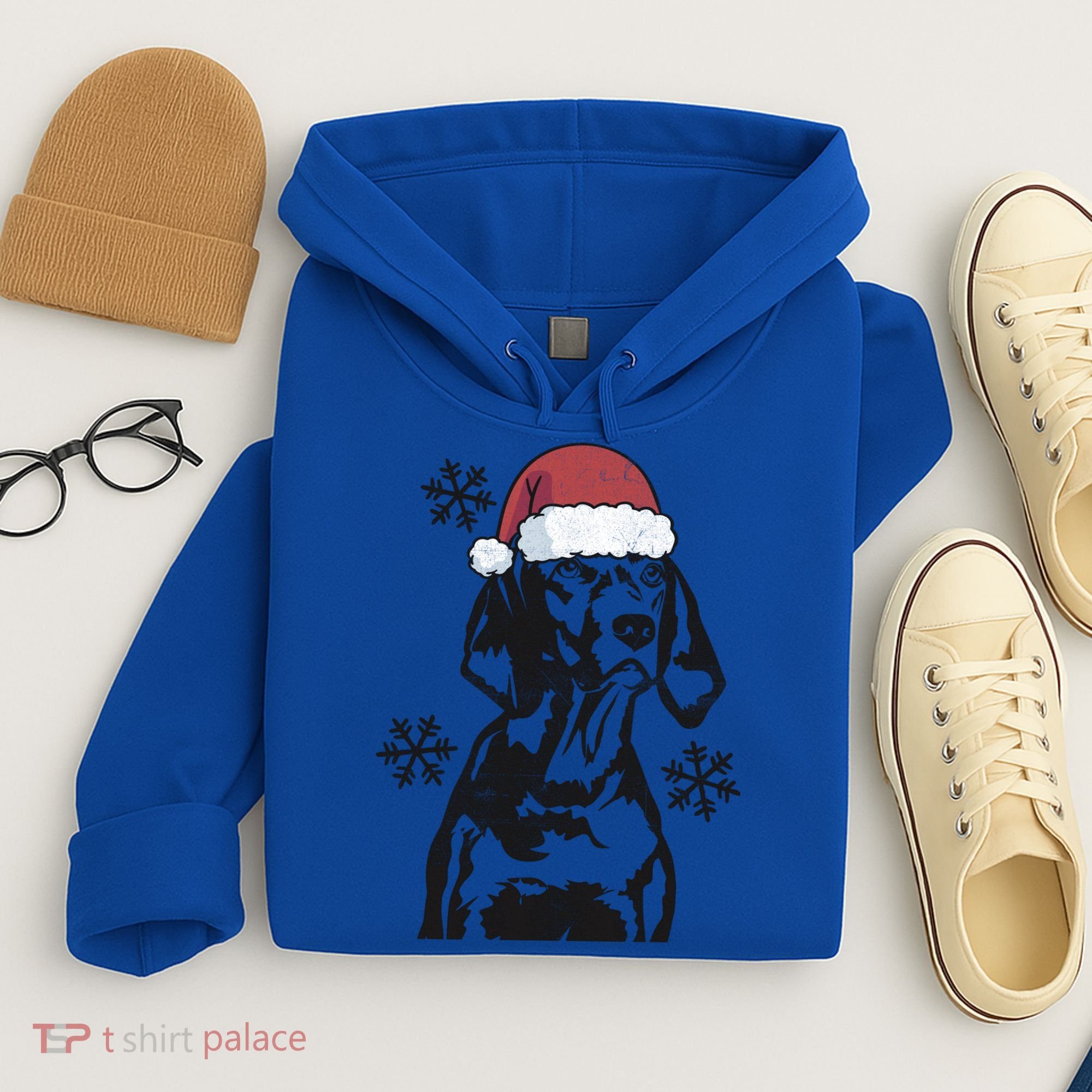 Funny Vizsla Christmas Santa Hat Xmas Mom Dad Gift Hoodie