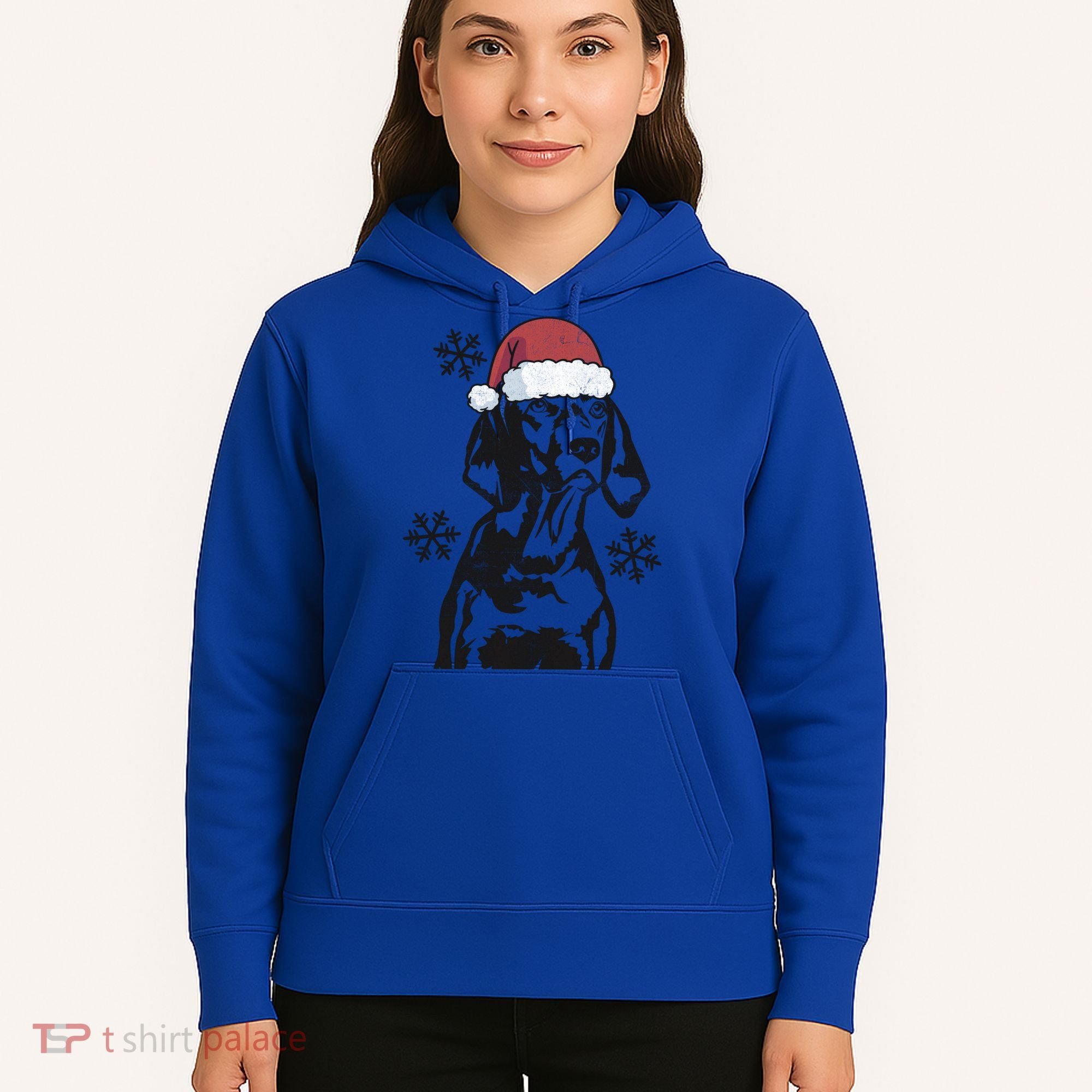 Funny Vizsla Christmas Santa Hat Xmas Mom Dad Gift Hoodie