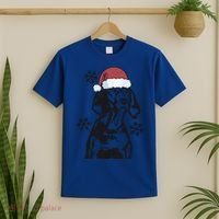 Funny Vizsla Christmas Santa Hat Xmas Mom Dad Gift T-Shirt thumb 2