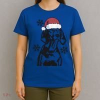 Funny Vizsla Christmas Santa Hat Xmas Mom Dad Gift T-Shirt thumb 4