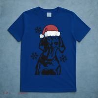 Funny Vizsla Christmas Santa Hat Xmas Mom Dad Gift T-Shirt thumb 5