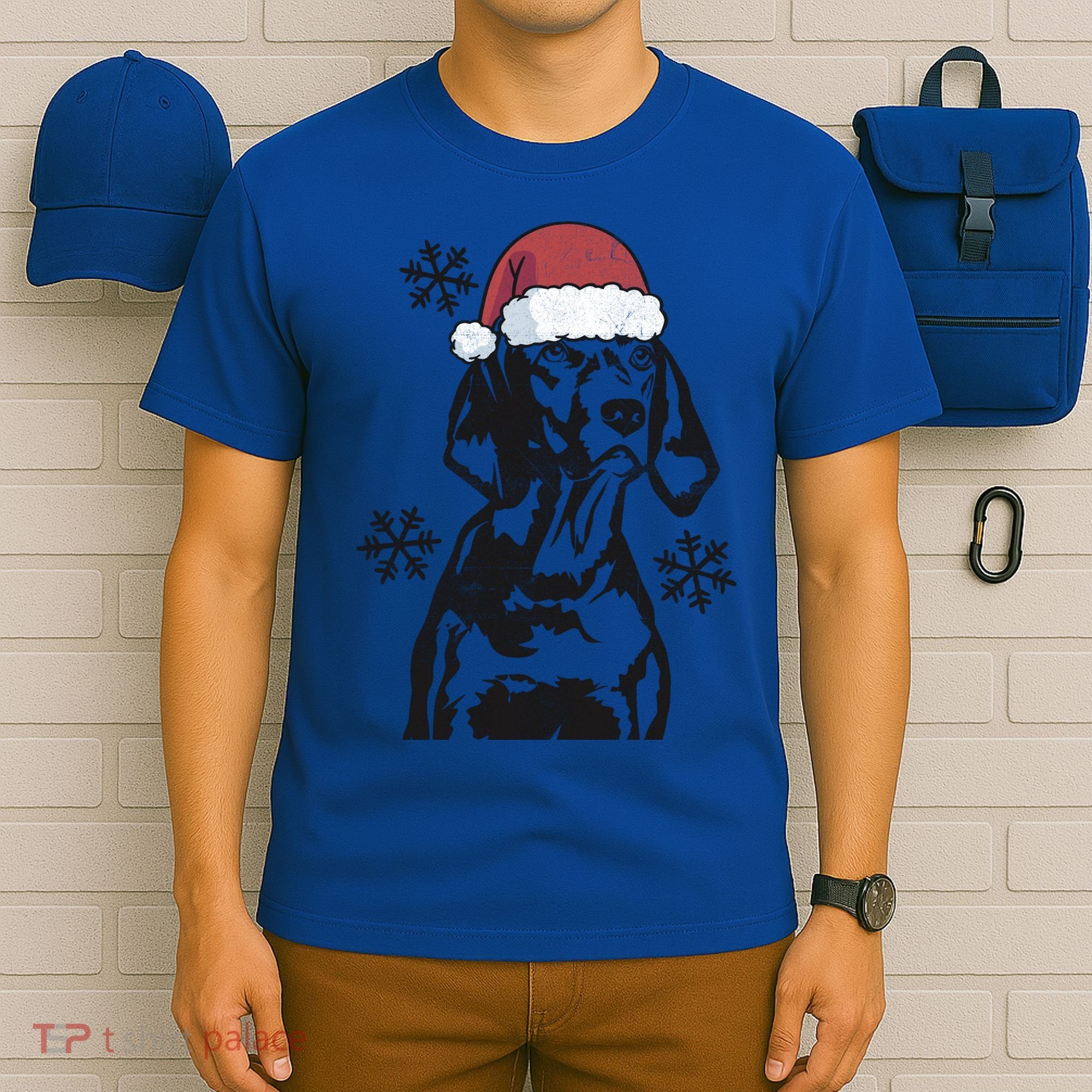 Funny Vizsla Christmas Santa Hat Xmas Mom Dad Gift T-Shirt