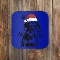 Funny Vizsla Christmas Santa Hat Xmas Mom Dad Gift Coaster thumb 0