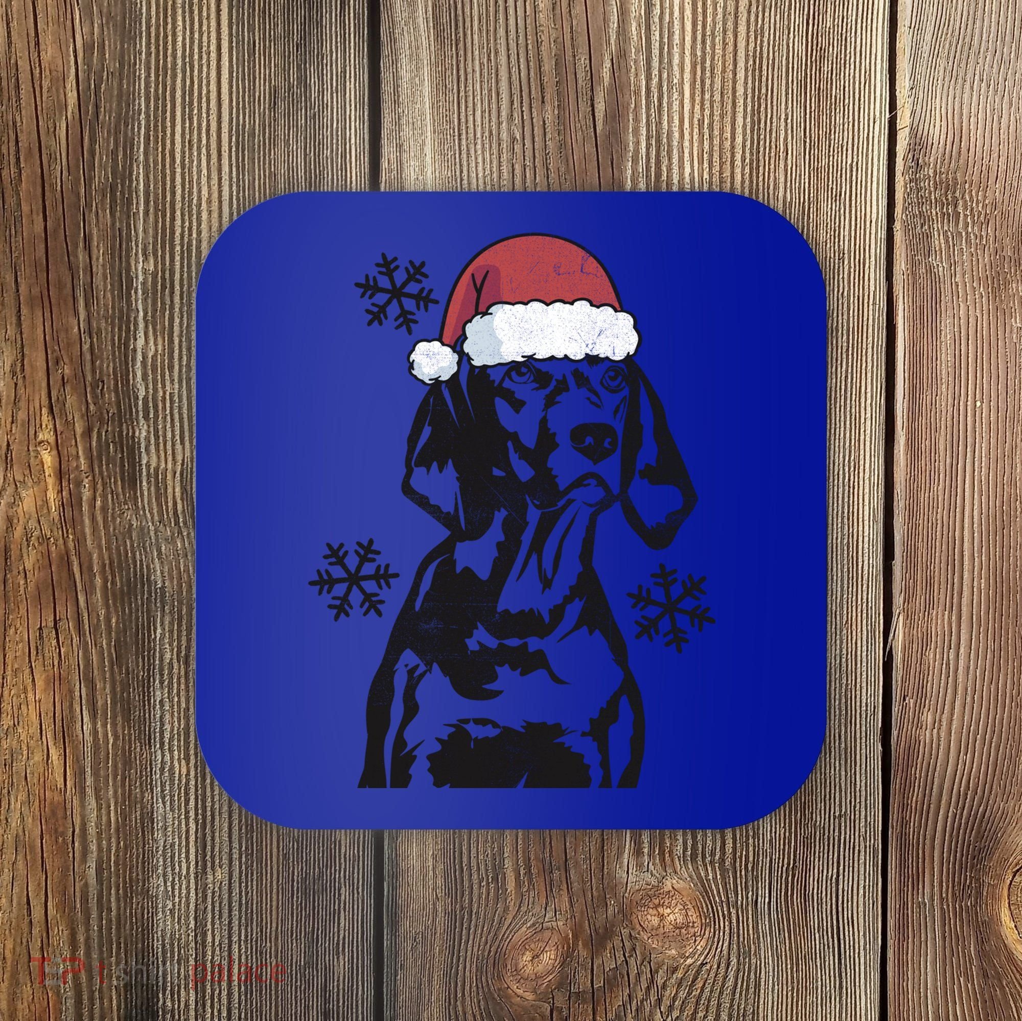 Funny Vizsla Christmas Santa Hat Xmas Mom Dad Gift Coaster