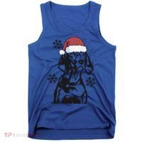 Funny Vizsla Christmas Santa Hat Xmas Mom Dad Gift Tank Top thumb 0