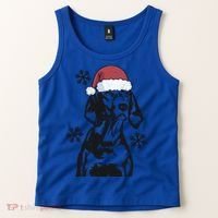 Funny Vizsla Christmas Santa Hat Xmas Mom Dad Gift Tank Top thumb 2