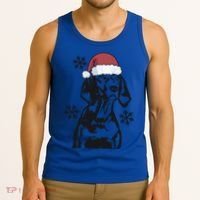 Funny Vizsla Christmas Santa Hat Xmas Mom Dad Gift Tank Top thumb 3