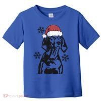 Funny Vizsla Christmas Santa Hat Xmas Mom Dad Gift Toddler T-Shirt thumb 0