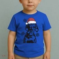 Funny Vizsla Christmas Santa Hat Xmas Mom Dad Gift Toddler T-Shirt thumb 2