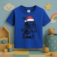 Funny Vizsla Christmas Santa Hat Xmas Mom Dad Gift Toddler T-Shirt thumb 3