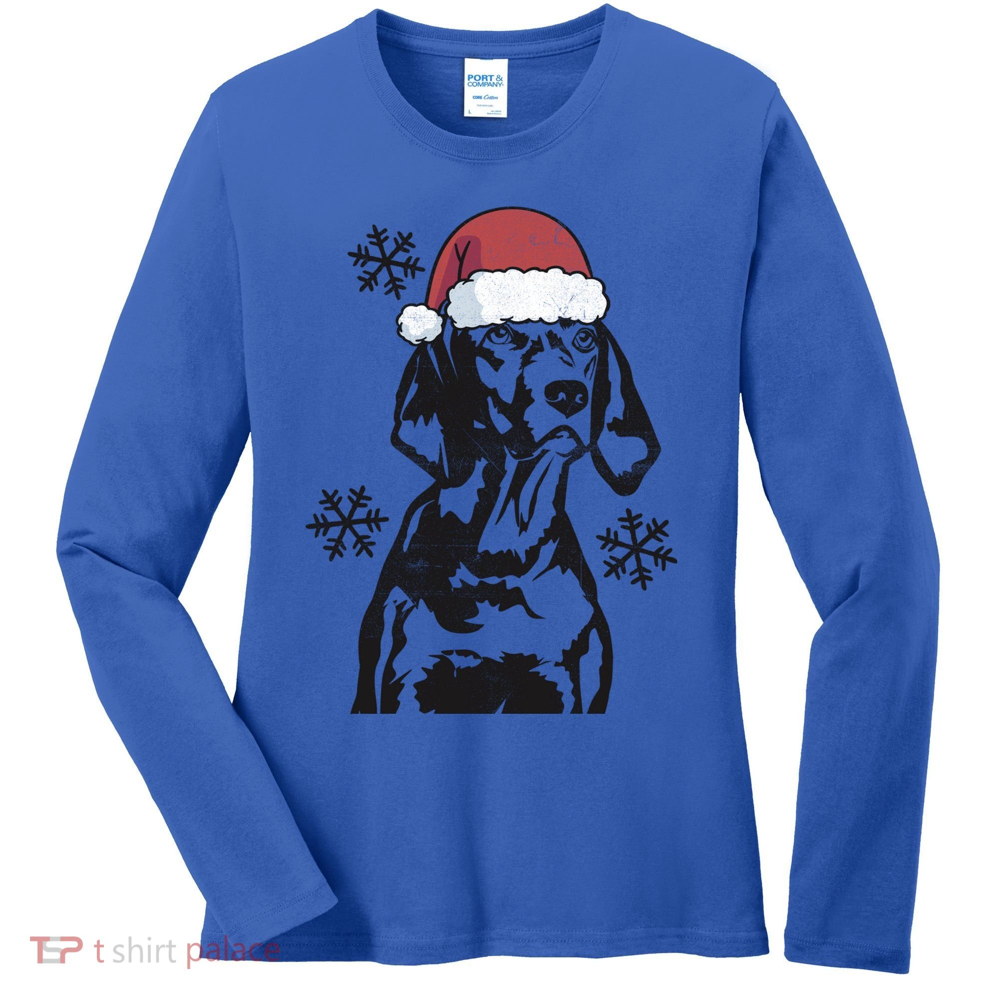 Funny Vizsla Christmas Santa Hat Xmas Mom Dad Gift Women's Long Sleeve Shirt