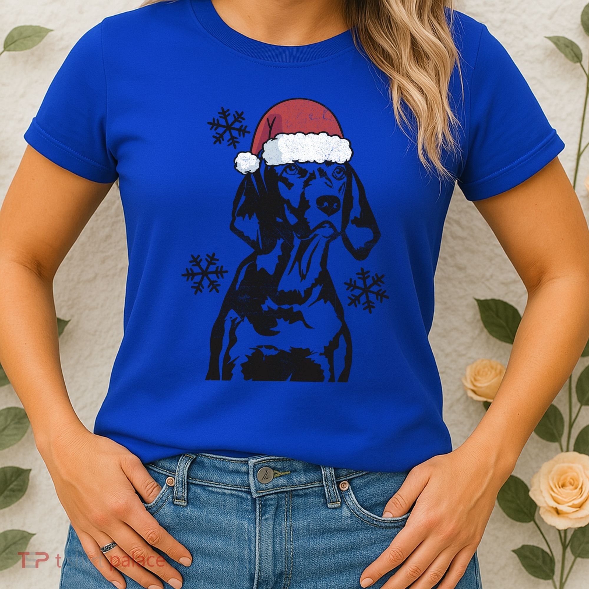 Funny Vizsla Christmas Santa Hat Xmas Mom Dad Gift Women's T-Shirt