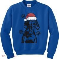 Funny Vizsla Christmas Santa Hat Xmas Mom Dad Gift Kids Sweatshirt thumb 0