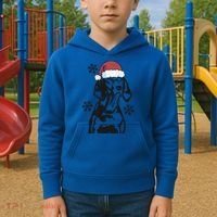 Funny Vizsla Christmas Santa Hat Xmas Mom Dad Gift Kids Hoodie thumb 2