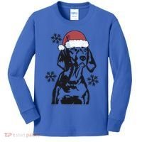 Funny Vizsla Christmas Santa Hat Xmas Mom Dad Gift Kids Long Sleeve Shirt thumb 0