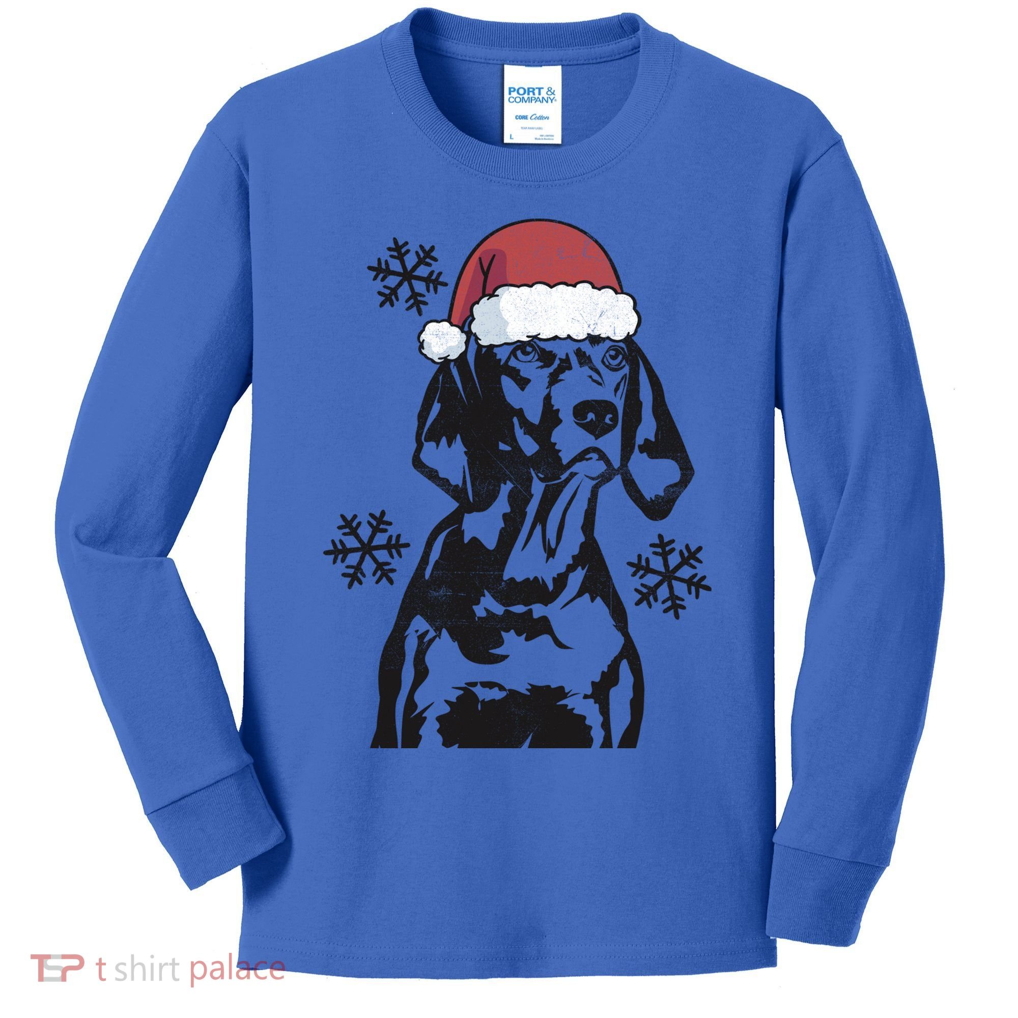 Funny Vizsla Christmas Santa Hat Xmas Mom Dad Gift Kids Long Sleeve Shirt