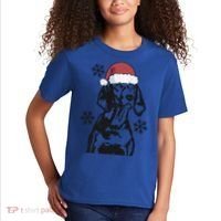 Funny Vizsla Christmas Santa Hat Xmas Mom Dad Gift Kids T-Shirt thumb 2