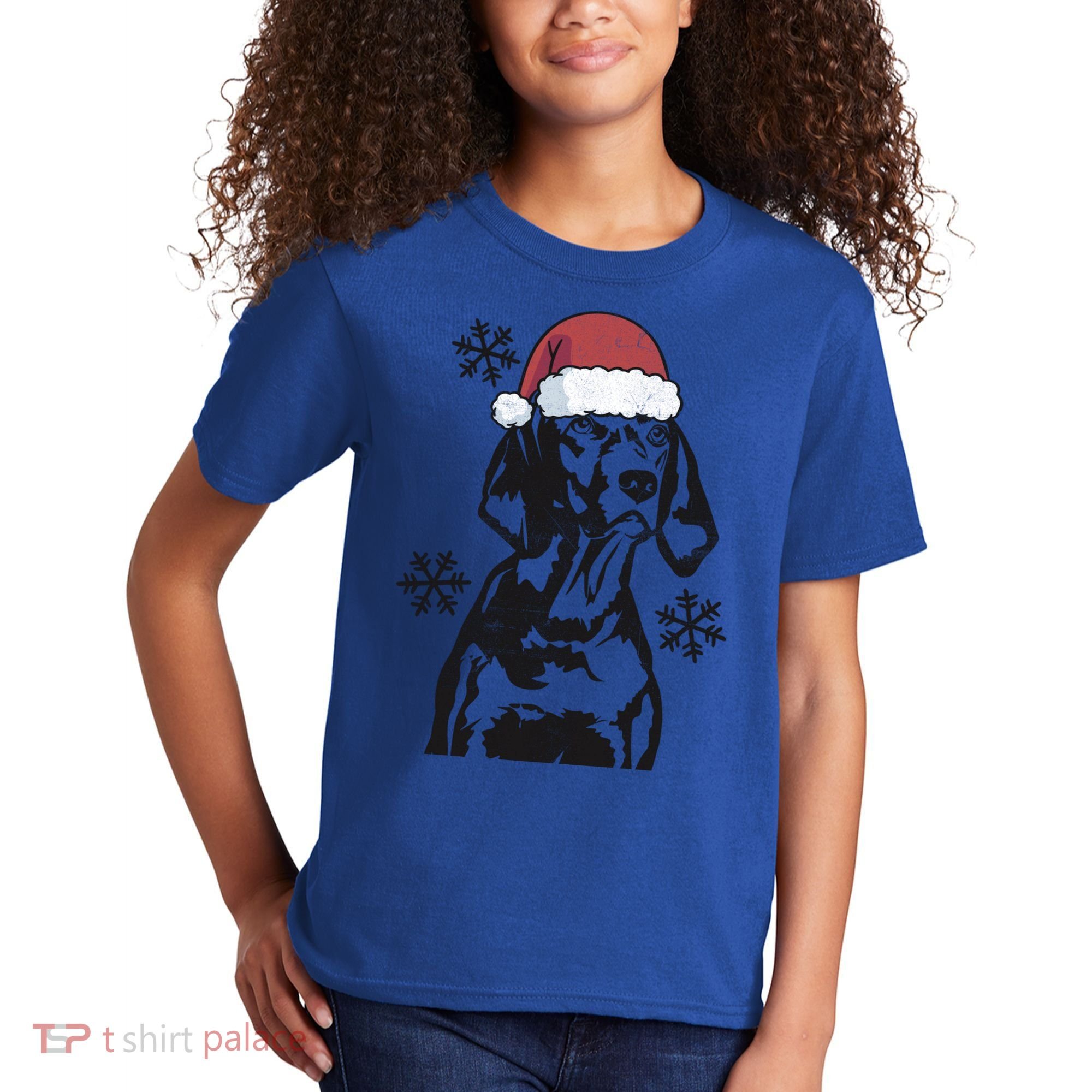 Funny Vizsla Christmas Santa Hat Xmas Mom Dad Gift Kids T-Shirt