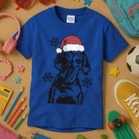 Funny Vizsla Christmas Santa Hat Xmas Mom Dad Gift Kids T-Shirt thumb 3