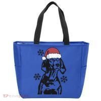 Funny Vizsla Christmas Santa Hat Xmas Mom Dad Gift Tote Bag thumb 0