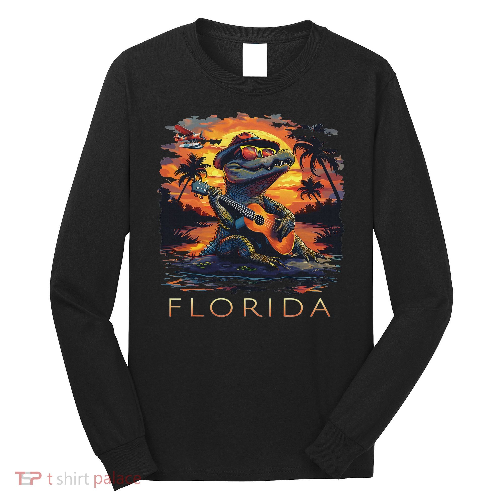Florida Vacation Cute Alligator Long Sleeve Shirt