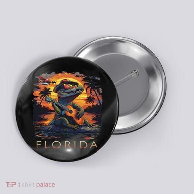 Florida Vacation Cute Alligator Button