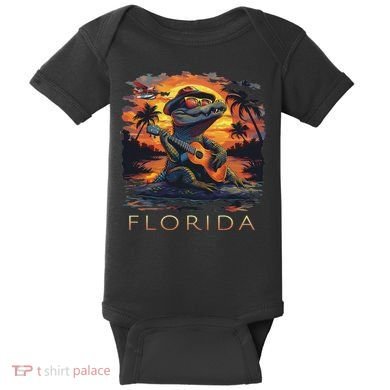 Florida Vacation Cute Alligator Baby Bodysuit